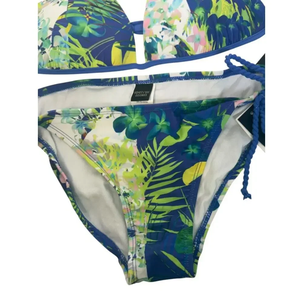 NEW Tropical Bikini M Push Up String Cheeky JcPenny Ninety Six Degrees with Tags